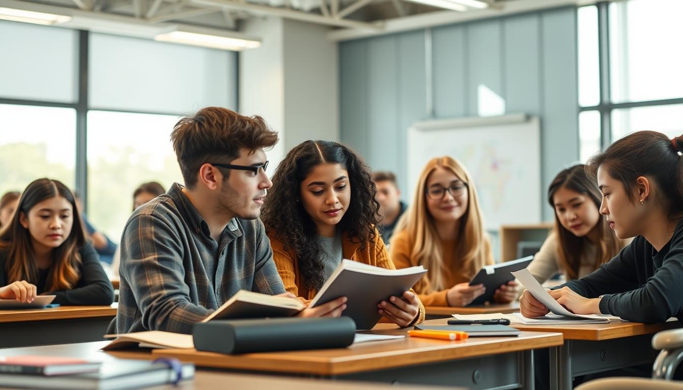 Student preparing for exams with study materials